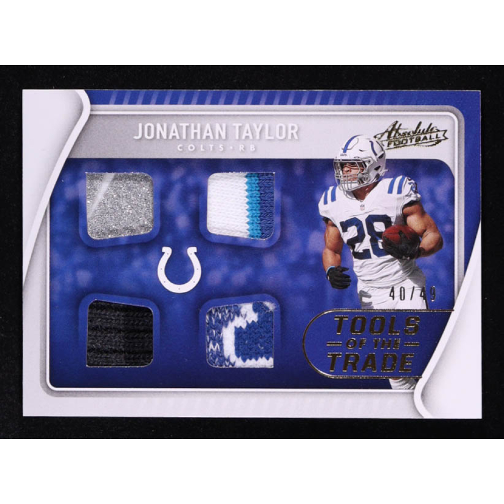 Jonathan Taylor 2021 Absolute Tools of the Trade Quad Materials Prime #4 #40/49 at PristineAuction.com