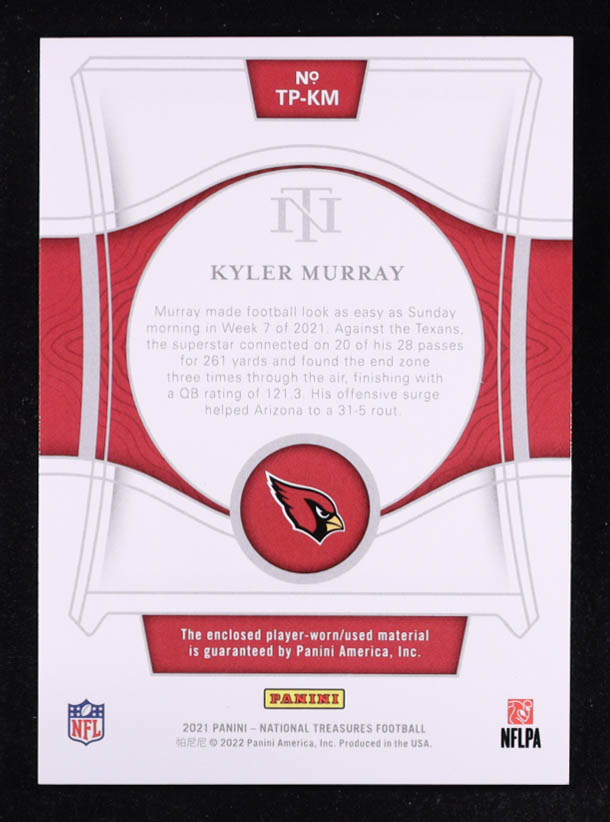 Kyler Murray 2021 Panini National Treasures Treasured Patches #26 #63/99 at PristineAuction.com Kyler Murray 2021 Panini National Treasures Treasured Patches #26 #63/99 at PristineAuction.com