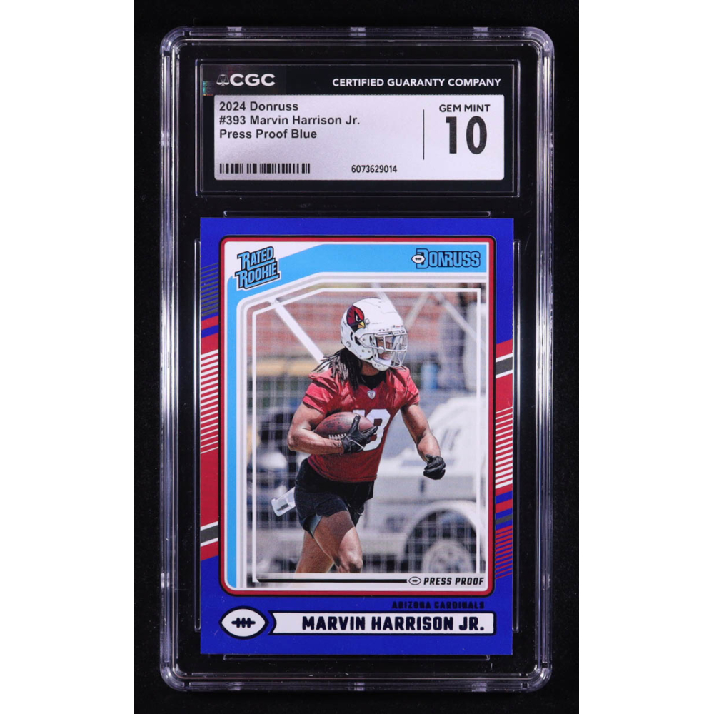 Marvin Harrison Jr. 2024 Donruss Press Proof Blue #393 RR RC (CGC 10) at PristineAuction.com