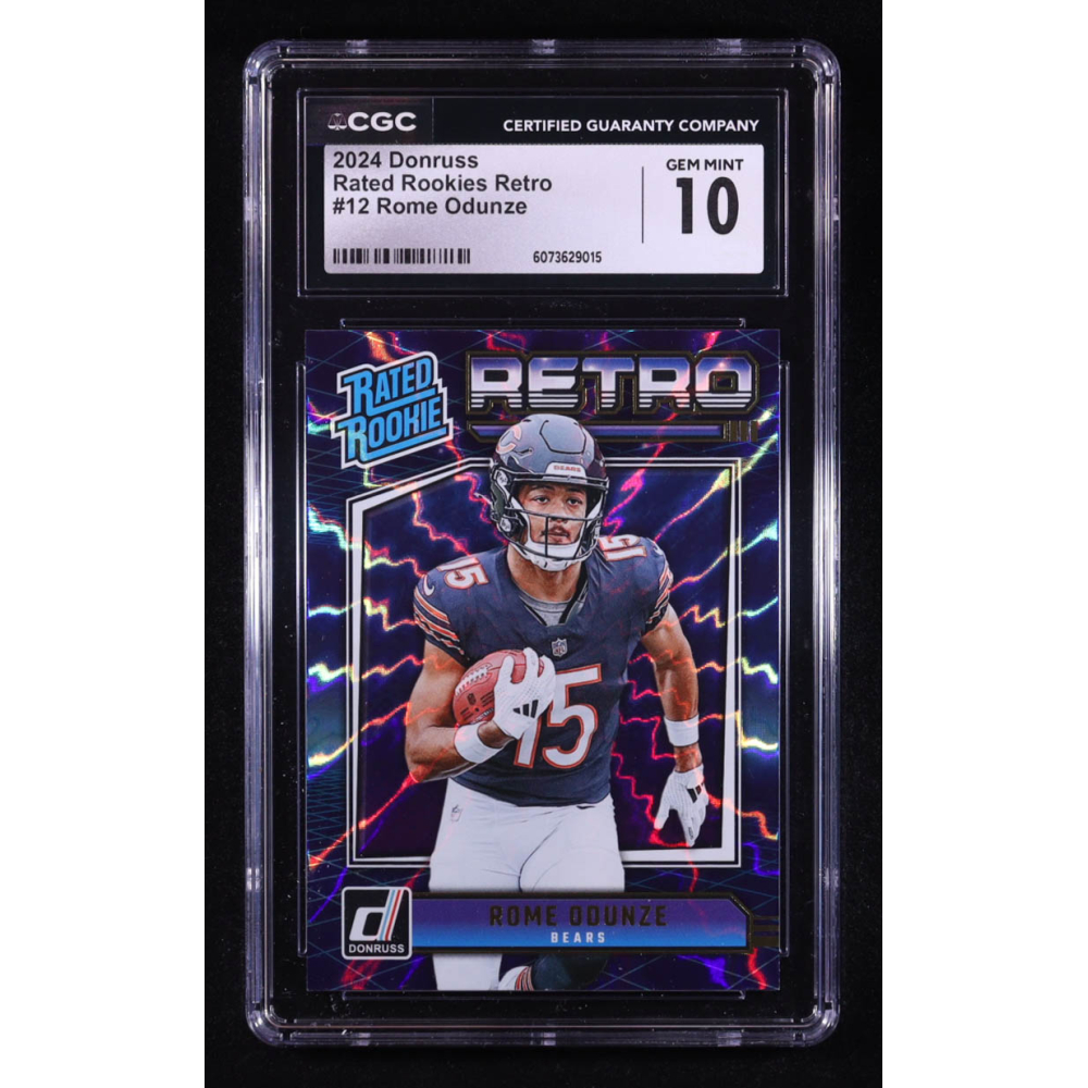 Rome Odunze 2024 Donruss Rated Rookies Retro #12 RC (CGC 10) at PristineAuction.com