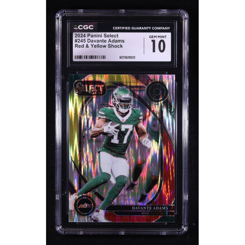 Davante Adams 2024 Select Prizm Red and Yellow Shock #245 (CGC 10) at PristineAuction.com Davante Adams 2024 Select Prizm Red and Yellow Shock #245 (CGC 10) at PristineAuction.com