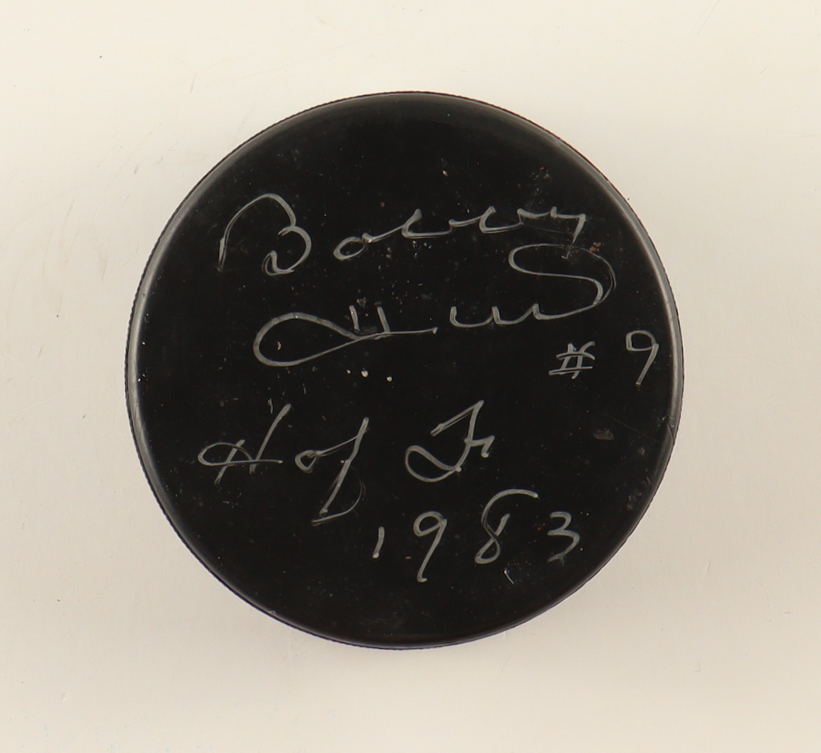 Bobby Hull Signed Hockey Puck Inscribed "HOF 1983" (PSA) at PristineAuction.com Bobby Hull Signed Hockey Puck Inscribed "HOF 1983" (PSA) at PristineAuction.com