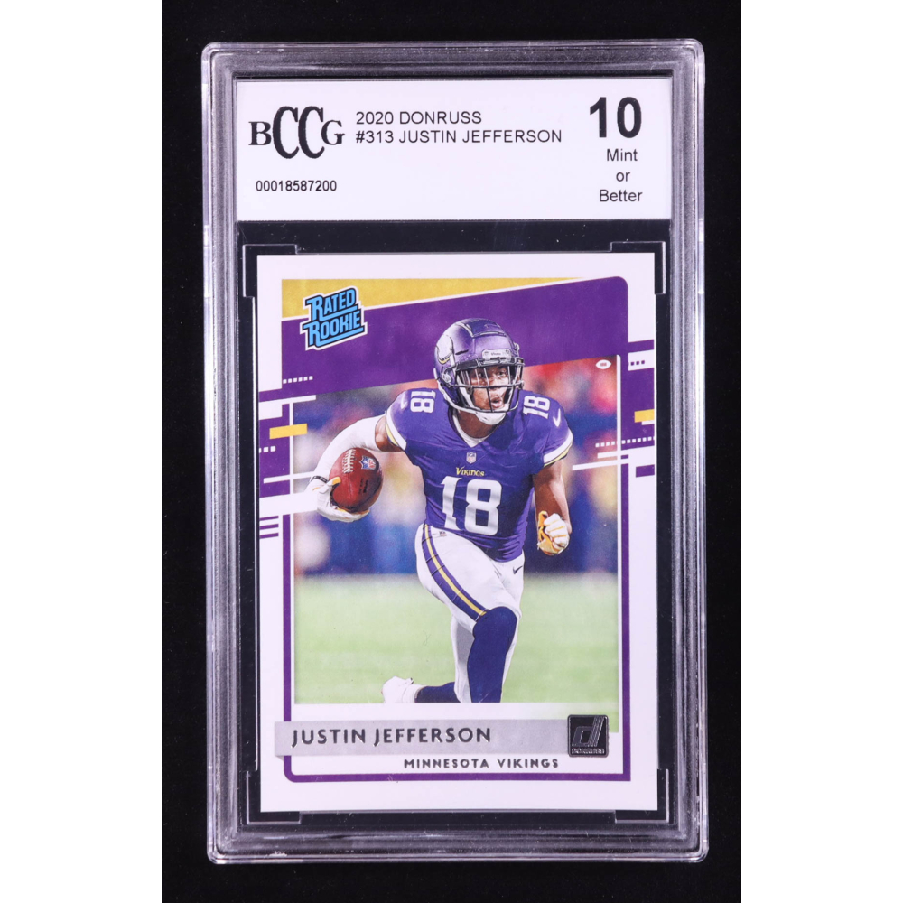 Justin Jefferson 2020 Donruss Rated Rookie #313 RC (BCCG 10) at PristineAuction.com