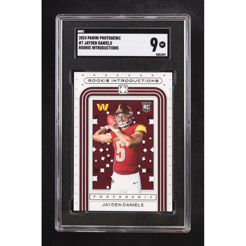 Jayden Daniels 2024 Panini Photogenic Rookie Introductions #7 RC (SGC 9) at PristineAuction.com