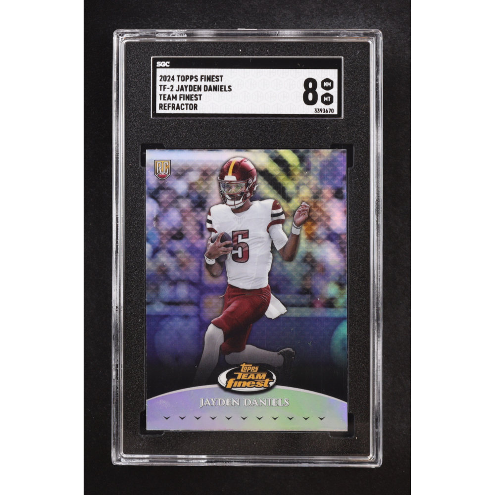 Jayden Daniels 2024 Topps Finest Team Finest Refractor #TF-2 RC (SGC 8) at PristineAuction.com