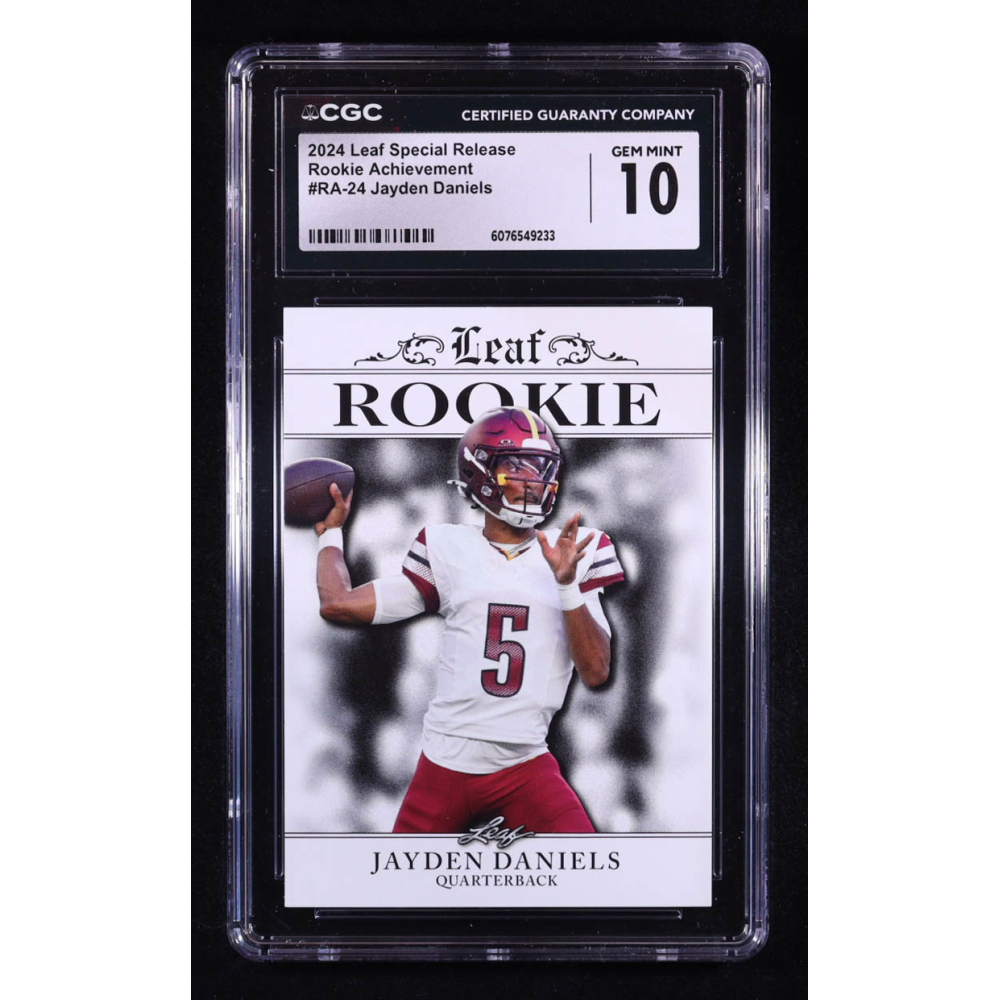 Jayden Daniels 2024 Leaf Special Release Rookie Achievement #RA24 RC (CGC 10) at PristineAuction.com