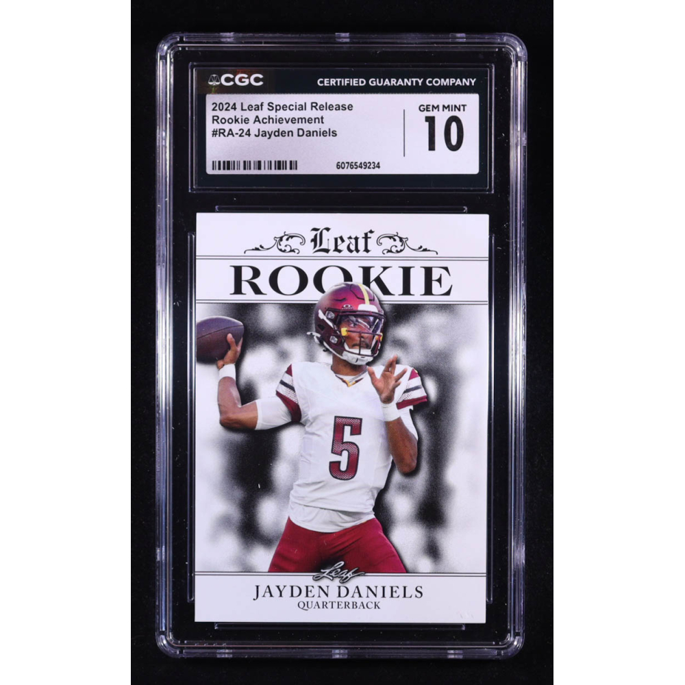 Jayden Daniels 2024 Leaf Special Release Rookie Achievement #RA24 RC (CGC 10) at PristineAuction.com