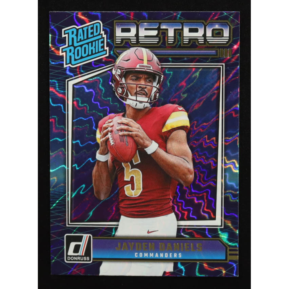 Jayden Daniels 2024 Donruss Rated Rookies Retro #11 RC at PristineAuction.com Jayden Daniels 2024 Donruss Rated Rookies Retro #11 RC at PristineAuction.com