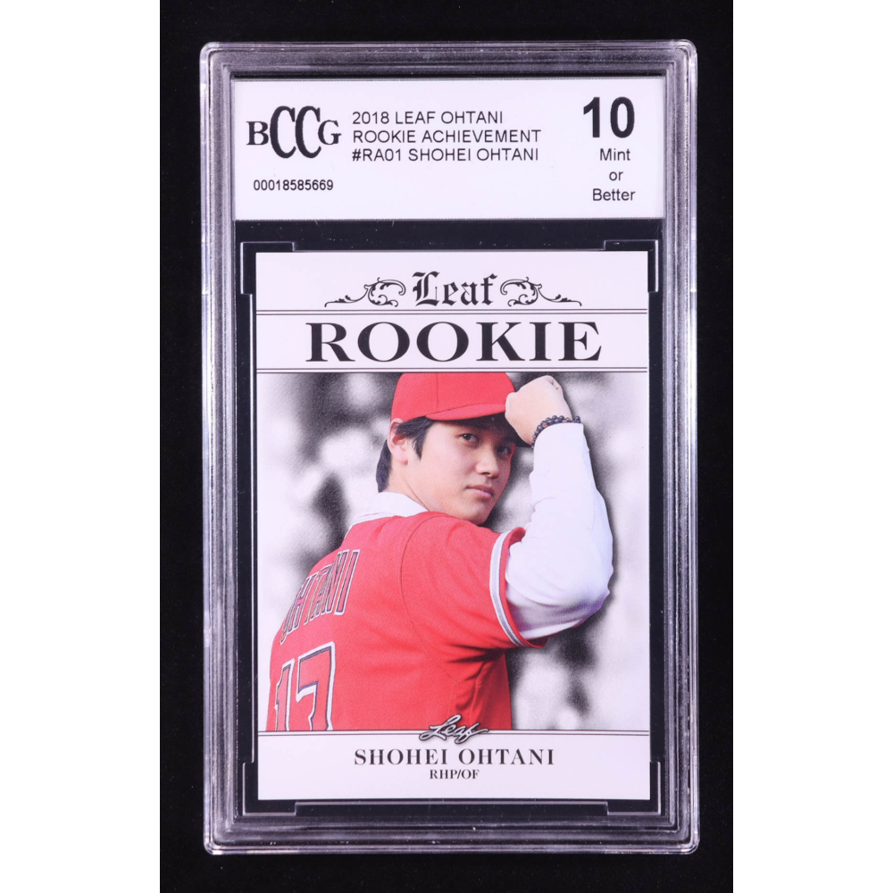 Shohei Ohtani 2018 Leaf Ohtani Rookie Achievement #RA01 RC (BCCG 10) at PristineAuction.com