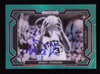 Magic Johnson Signed 2024-25 Panini Prizm Draft Picks Variation Prizms Green #23 (Beckett) at PristineAuction.com