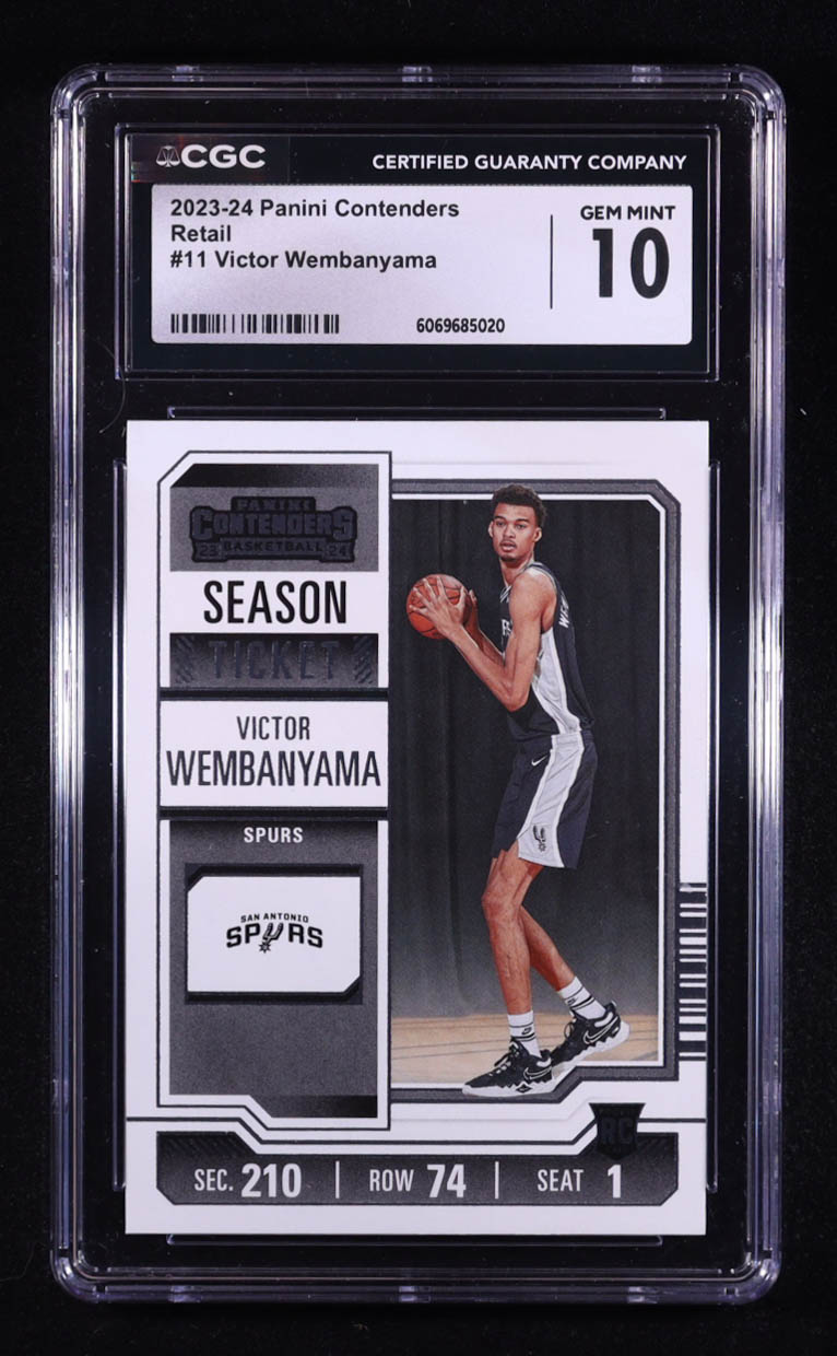 Victor Wembanyama 2023-24 Panini Contenders Retail #11 RC (CGC 10) at PristineAuction.com Victor Wembanyama 2023-24 Panini Contenders Retail #11 RC (CGC 10) at PristineAuction.com