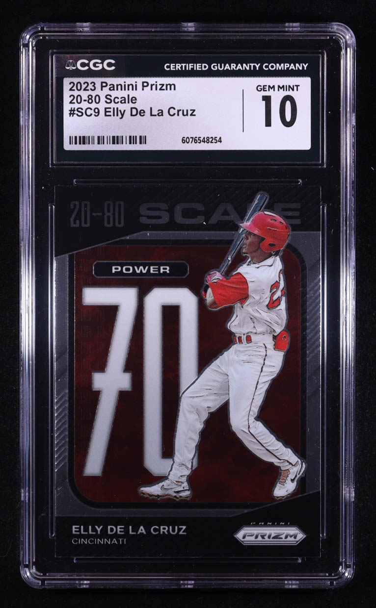 Elly De La Cruz 2023 Panini Prizm 20-80 Scale #9 RC (CGC 10) at PristineAuction.com Elly De La Cruz 2023 Panini Prizm 20-80 Scale #9 RC (CGC 10) at PristineAuction.com