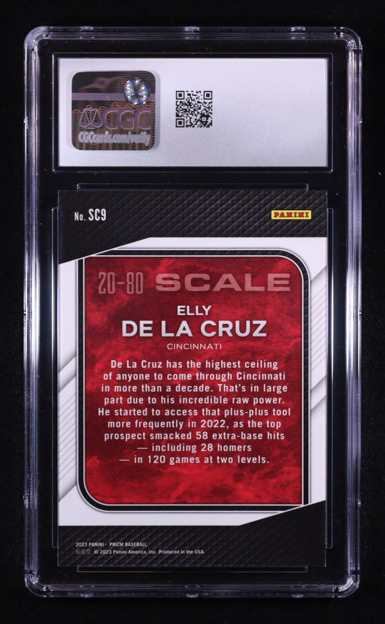 Elly De La Cruz 2023 Panini Prizm 20-80 Scale #9 RC (CGC 10) at PristineAuction.com Elly De La Cruz 2023 Panini Prizm 20-80 Scale #9 RC (CGC 10) at PristineAuction.com