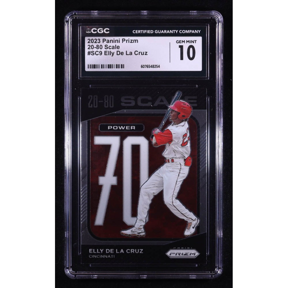 Elly De La Cruz 2023 Panini Prizm 20-80 Scale #9 RC (CGC 10) at PristineAuction.com Elly De La Cruz 2023 Panini Prizm 20-80 Scale #9 RC (CGC 10) at PristineAuction.com