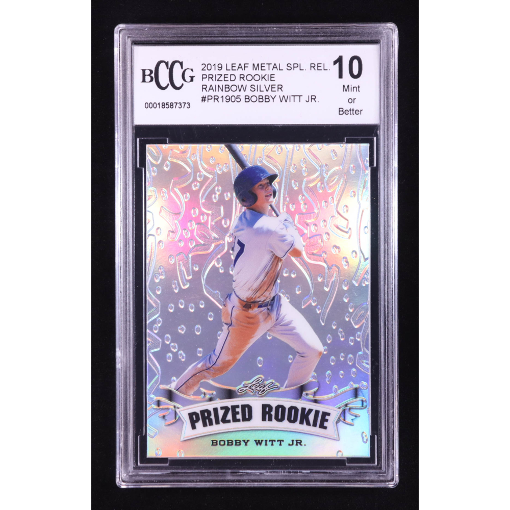 Bobby Witt Jr. 2019 Leaf Metal Special Release Prized Rookie Rainbow Silver #PR1905 #/25 RC (BCCG 10) at PristineAuction.com