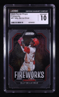 Elly De La Cruz 2023 Panini Prizm Fireworks #7 RC (CGC 10) at PristineAuction.com