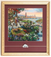 Thomas Kinkade Walt Disney's "101 Dalmatians" Custom Framed Print Display with Retired Movie Pin at PristineAuction.com