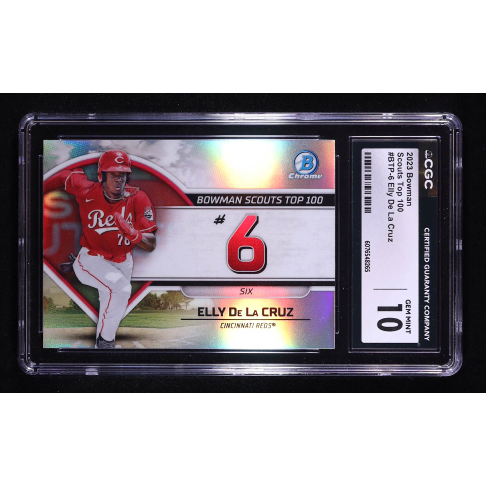 Elly De La Cruz 2023 Bowman Chrome Scouts Top 100 #BTP6 RC (CGC 10) at PristineAuction.com Elly De La Cruz 2023 Bowman Chrome Scouts Top 100 #BTP6 RC (CGC 10) at PristineAuction.com