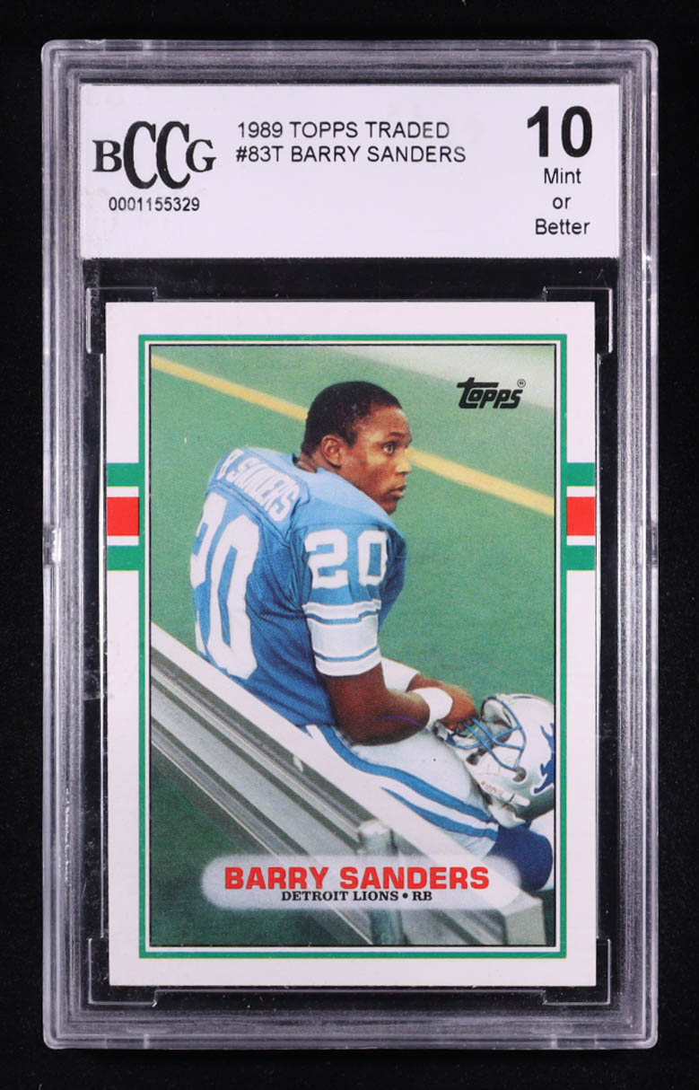 Barry Sanders 1989 Topps Traded #83T RC (BCCG 10) at PristineAuction.com Barry Sanders 1989 Topps Traded #83T RC (BCCG 10) at PristineAuction.com