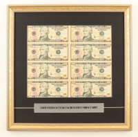 Uncut Sheet of (8) $10 Ten Dollar United States Bank Notes Custom Framed Display at PristineAuction.com