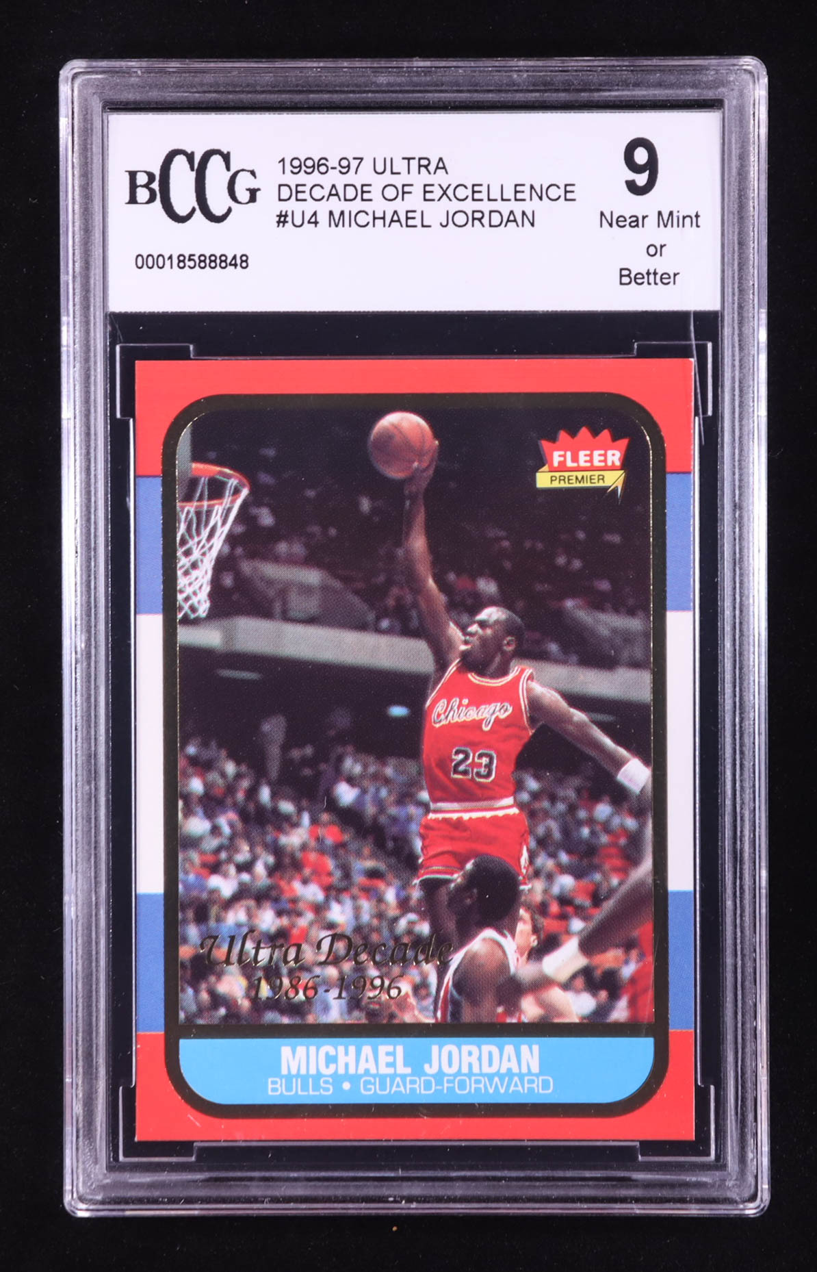 Michael Jordan 1996-97 Ultra Decade of Excellence #U4 (BCCG 9) at PristineAuction.com Michael Jordan 1996-97 Ultra Decade of Excellence #U4 (BCCG 9) at PristineAuction.com