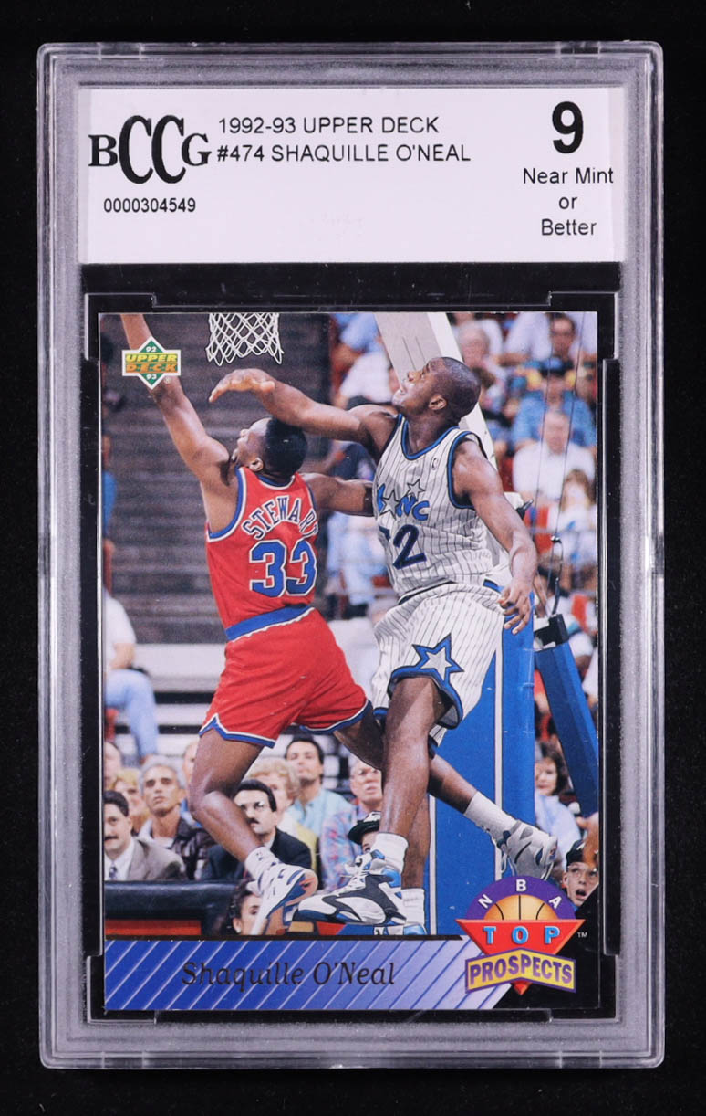 Shaquille O'Neal 1992-93 Upper Deck #474 TP RC (BCCG 9) at PristineAuction.com Shaquille O'Neal 1992-93 Upper Deck #474 TP RC (BCCG 9) at PristineAuction.com