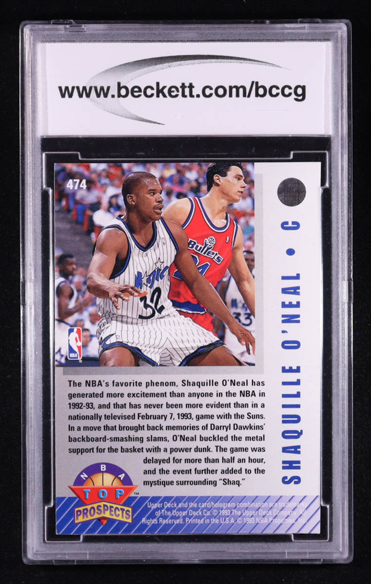 Shaquille O'Neal 1992-93 Upper Deck #474 TP RC (BCCG 9) at PristineAuction.com Shaquille O'Neal 1992-93 Upper Deck #474 TP RC (BCCG 9) at PristineAuction.com
