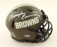 Braylon Edwards Signed Browns Salute To Service Alternate Speed Mini Helmet (JSA) at PristineAuction.com