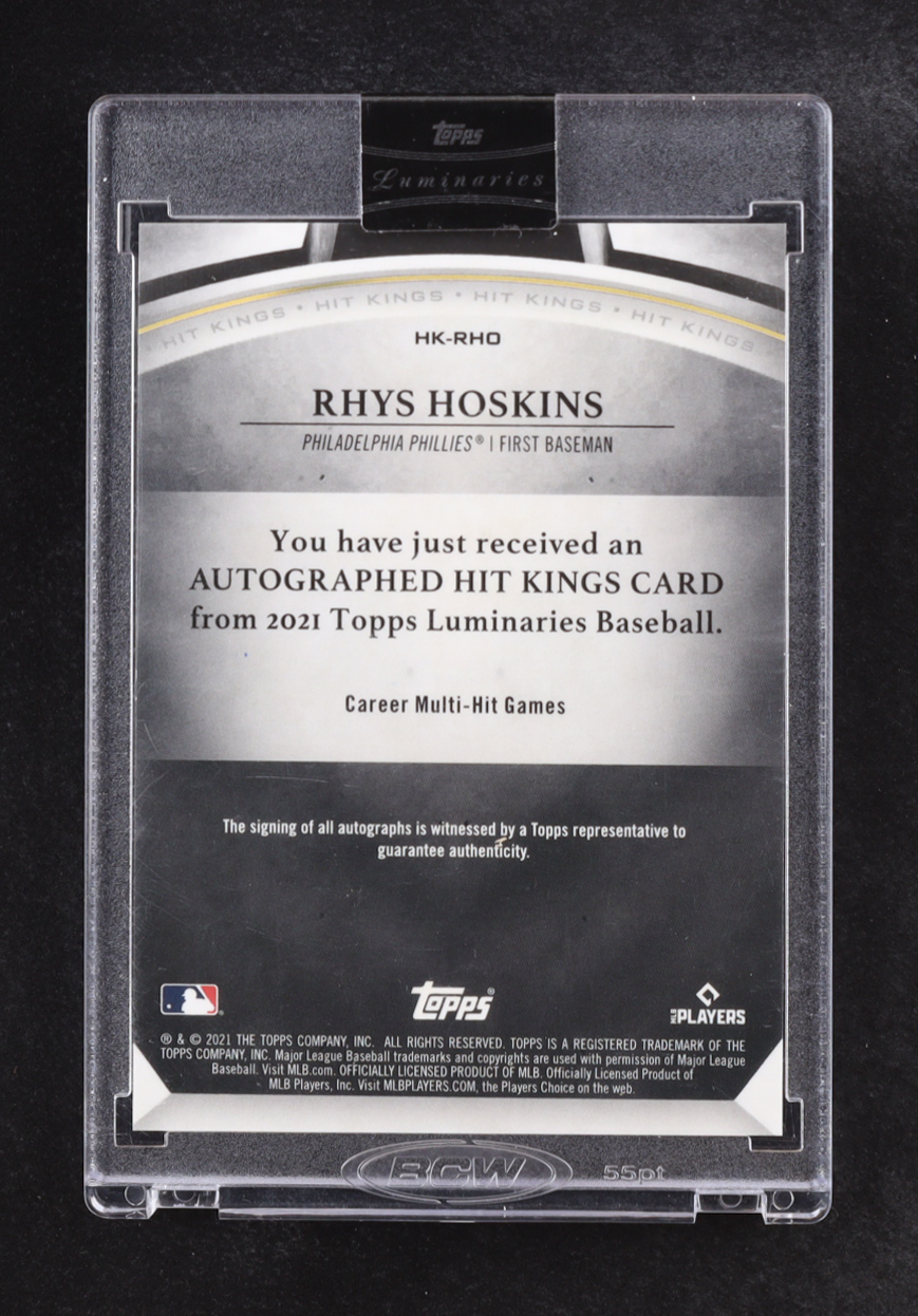 Rhys Hoskins 2021 Topps Luminaries Hit Kings Autographs #HK-RHD #12/15 at PristineAuction.com Rhys Hoskins 2021 Topps Luminaries Hit Kings Autographs #HK-RHD #12/15 at PristineAuction.com