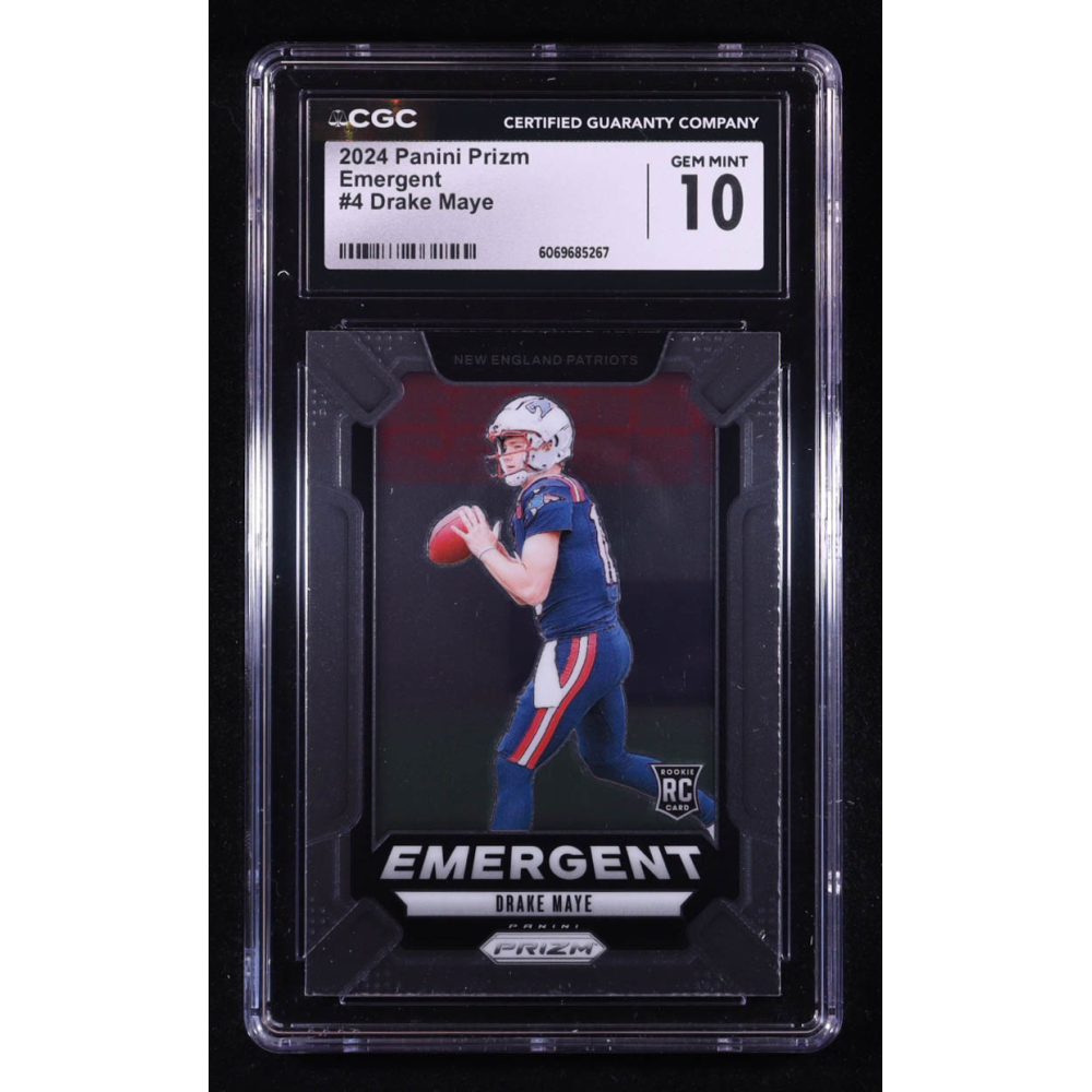 Drake Maye 2024 Panini Prizm Emergent #4 RC (CGC 10) at PristineAuction.com