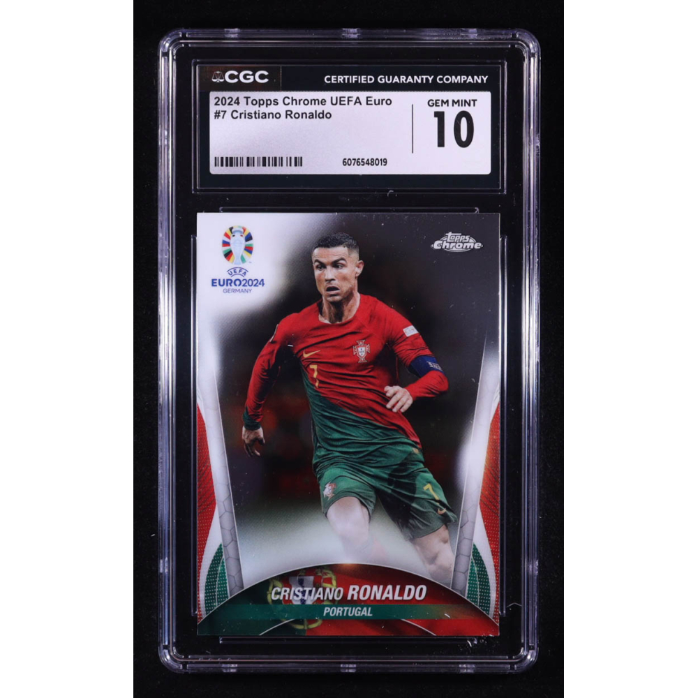Cristiano Ronaldo 2024 Topps Chrome UEFA Euro #7 (CGC 10) at PristineAuction.com Cristiano Ronaldo 2024 Topps Chrome UEFA Euro #7 (CGC 10) at PristineAuction.com