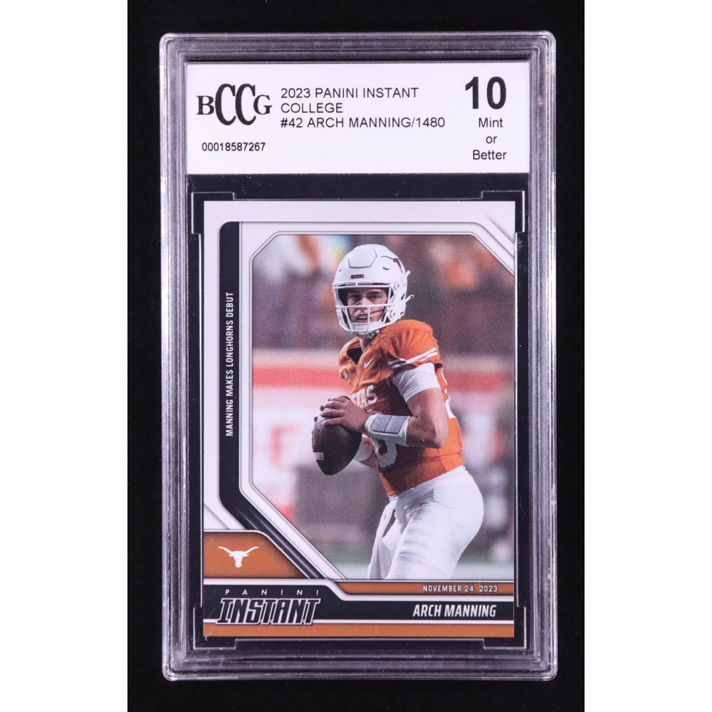 Arch Manning 2023 Panini Instant College #42 RC (BCCG 10) at PristineAuction.com