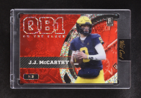 J.J. McCarthy 2023 Wild Card QB 1 On The Clock Red #OCW-JM2 RC #1/2 at PristineAuction.com