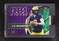 J.J. McCarthy 2023 Wild Card QB 1 On The Clock Purple #OCW-JM2 RC #2/5 at PristineAuction.com