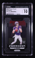 JJ McCarthy 2024 Panini Prizm Emergent #19 RC (CGC 10) at PristineAuction.com