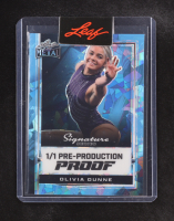 Olivia Dunne 2024 Leaf Metal Signature Series Pre-Production Proof Blue Ice #1/1 at PristineAuction.com