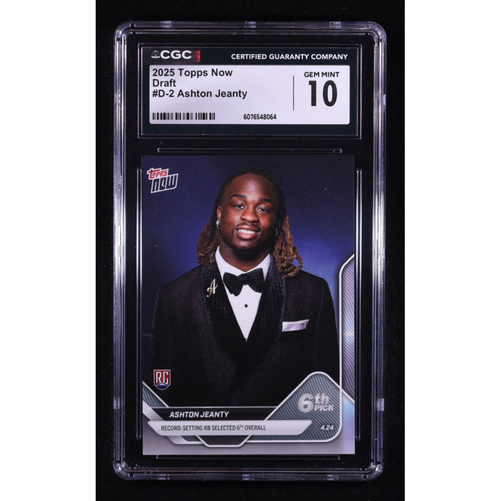 Ashton Jeanty 2025 Topps Now Draft #D2 RC (CGC 10) at PristineAuction.com