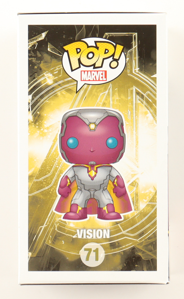 Paul Bettany Signed "Avengers: Age Of Ultron" #71 Vision Bobble-Head Funko Pop! Vinyl Figure Inscribed "Vision" (JSA) at PristineAuction.com Paul Bettany Signed "Avengers: Age Of Ultron" #71 Vision Bobble-Head Funko Pop! Vinyl Figure Inscribed "Vision" (JSA) at PristineAuction.com