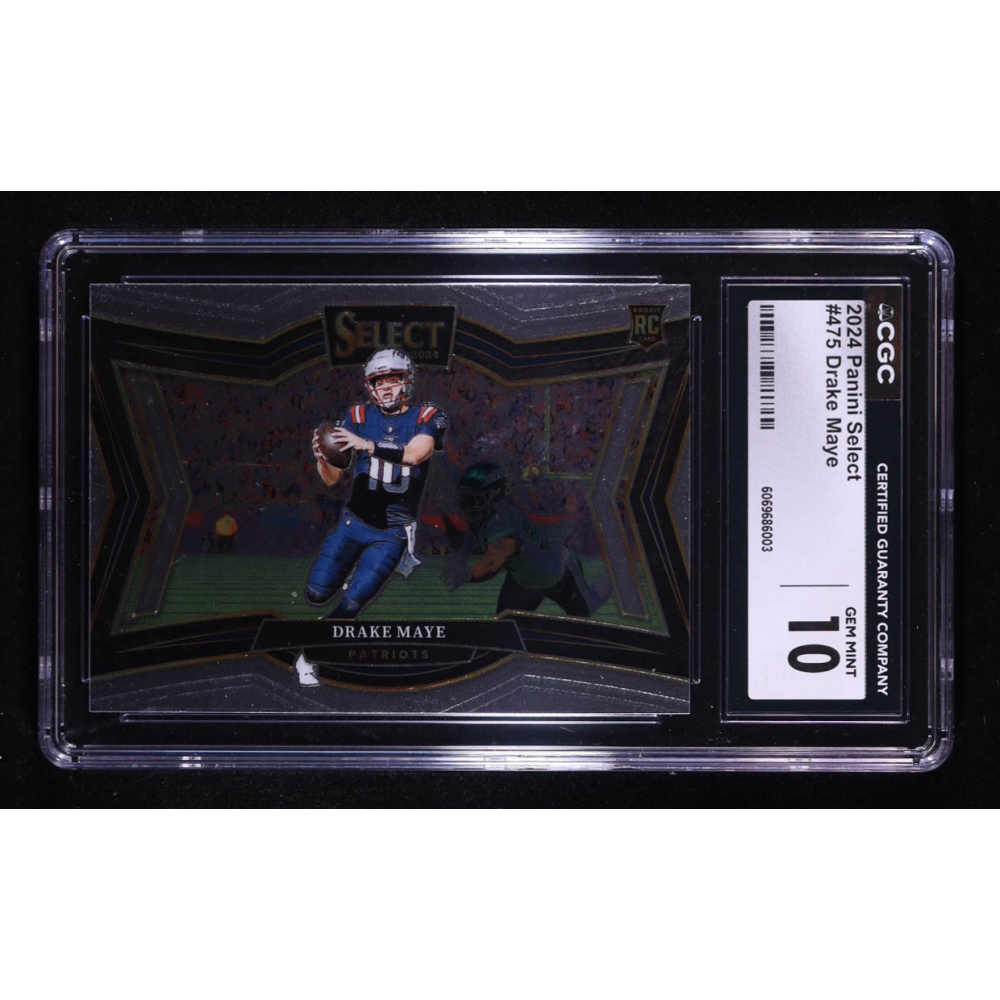 Drake Maye 2024 Select #475 RC (CGC 10) at PristineAuction.com Drake Maye 2024 Select #475 RC (CGC 10) at PristineAuction.com