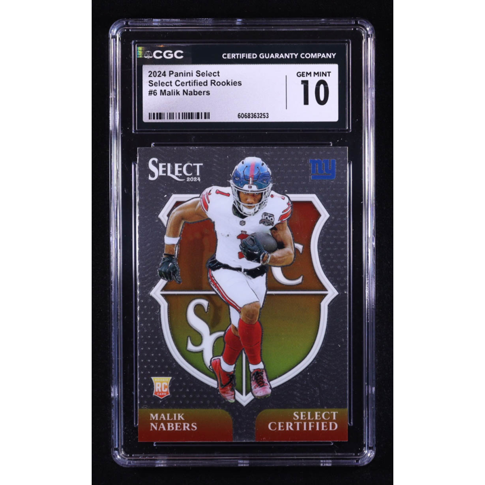 Malik Nabers 2024 Select Select Certified Rookies #6 RC (CGC 10) at PristineAuction.com