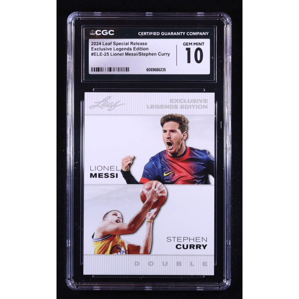 Lionel Messi / Stephen Curry 2024 Leaf Special Release Exclusive Legends Edition #ELE25 (CGC 10) at PristineAuction.com