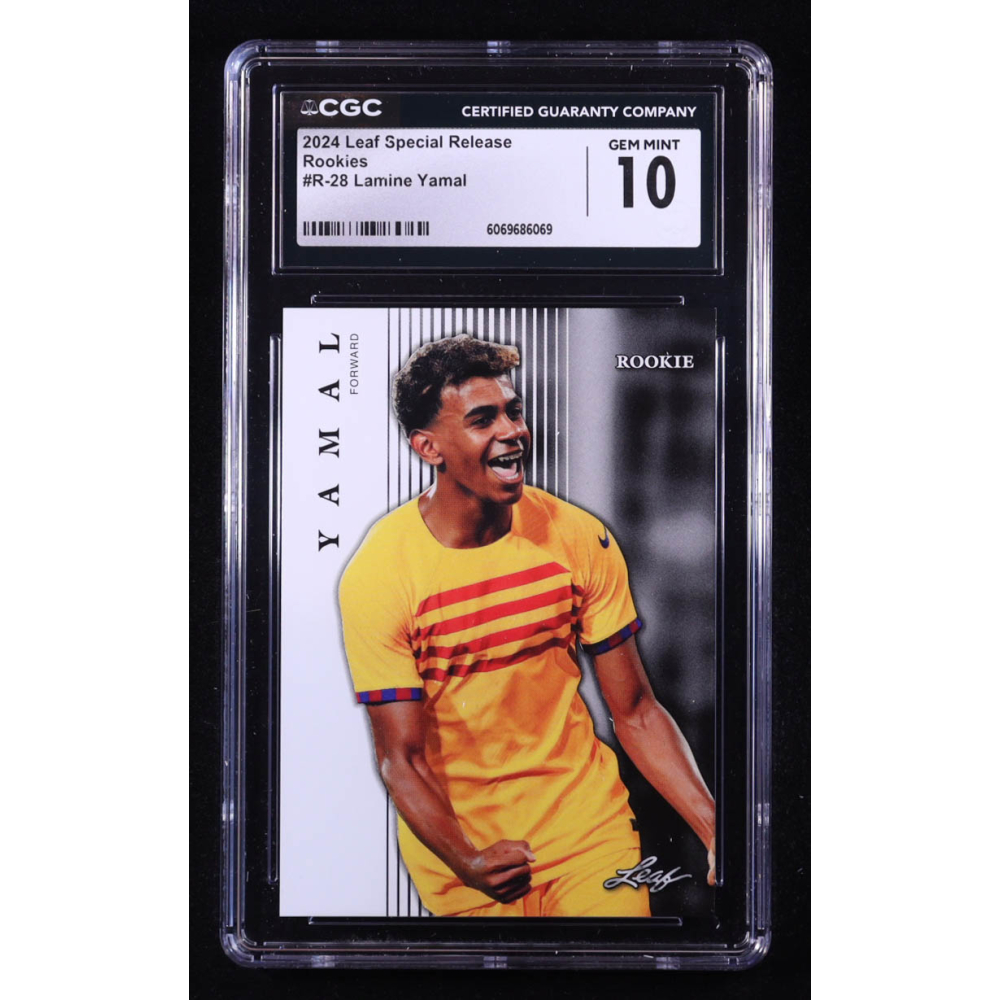 Lamine Yamal 2024 Leaf Special Release Rookies #R28 RC (CGC 10) at PristineAuction.com Lamine Yamal 2024 Leaf Special Release Rookies #R28 RC (CGC 10) at PristineAuction.com