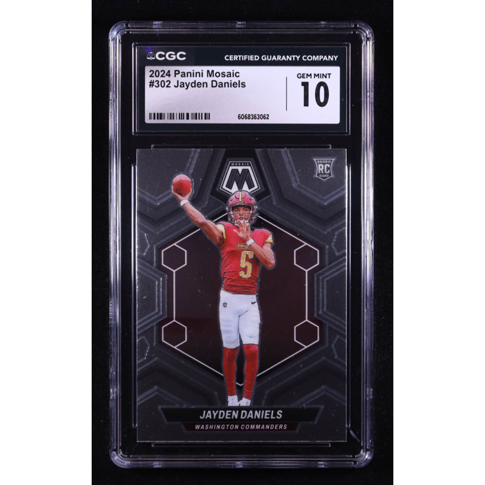 Jayden Daniels 2024 Panini Mosaic #302 RC (CGC 10) at PristineAuction.com