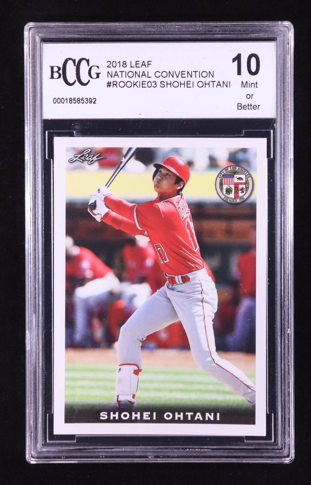 Shohei Ohtani 2018 Leaf National Convention Shohei Ohtani #Rookie03 RC (BCCG 10) at PristineAuction.com Shohei Ohtani 2018 Leaf National Convention Shohei Ohtani #Rookie03 RC (BCCG 10) at PristineAuction.com