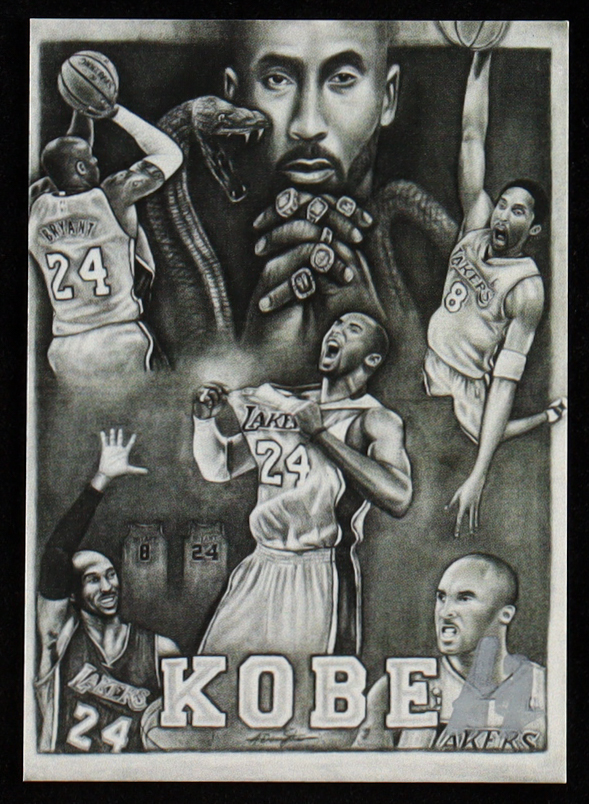 Kobe Bryant | Anthony Douglas 1/1 Original Art Card at PristineAuction.com Kobe Bryant | Anthony Douglas 1/1 Original Art Card at PristineAuction.com