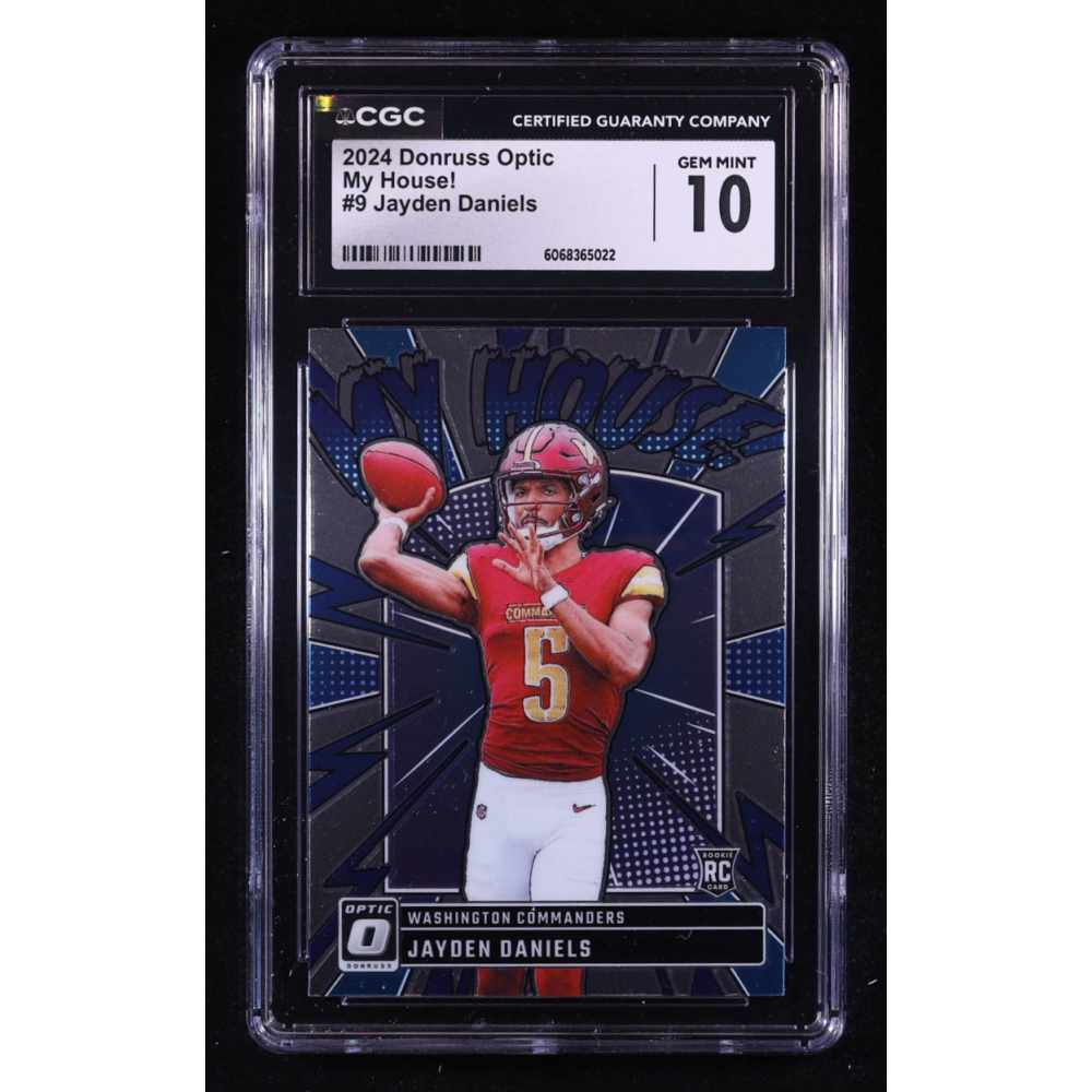 Jayden Daniels 2024 Donruss Optic My House! #9 RC (CGC 10) at PristineAuction.com Jayden Daniels 2024 Donruss Optic My House! #9 RC (CGC 10) at PristineAuction.com