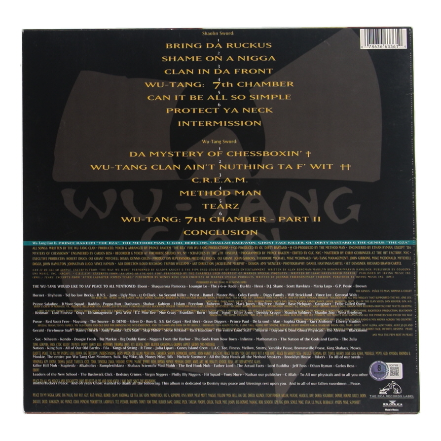 RZA Signed Wu-Tang Clan "Enter the Wu-Tang" Vinyl Record Album (Beckett) at PristineAuction.com RZA Signed Wu-Tang Clan "Enter the Wu-Tang" Vinyl Record Album (Beckett) at PristineAuction.com
