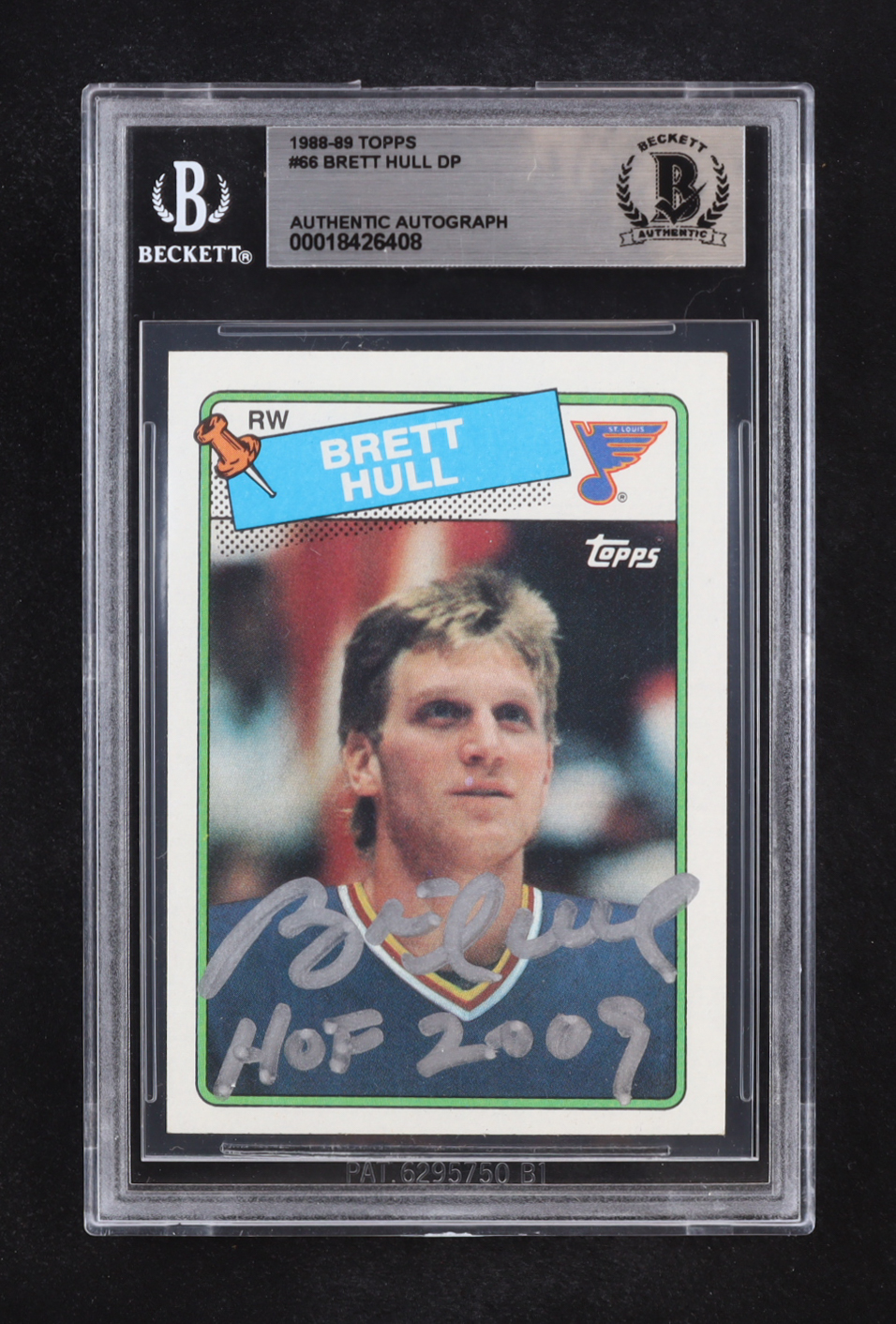 Brett Hull Signed 1988-89 Topps Inscribed "HOF 2009" Auto #66 RC (Beckett | Autograph Grade BGS Authentic) at PristineAuction.com Brett Hull Signed 1988-89 Topps Inscribed "HOF 2009" Auto #66 RC (Beckett | Autograph Grade BGS Authentic) at PristineAuction.com