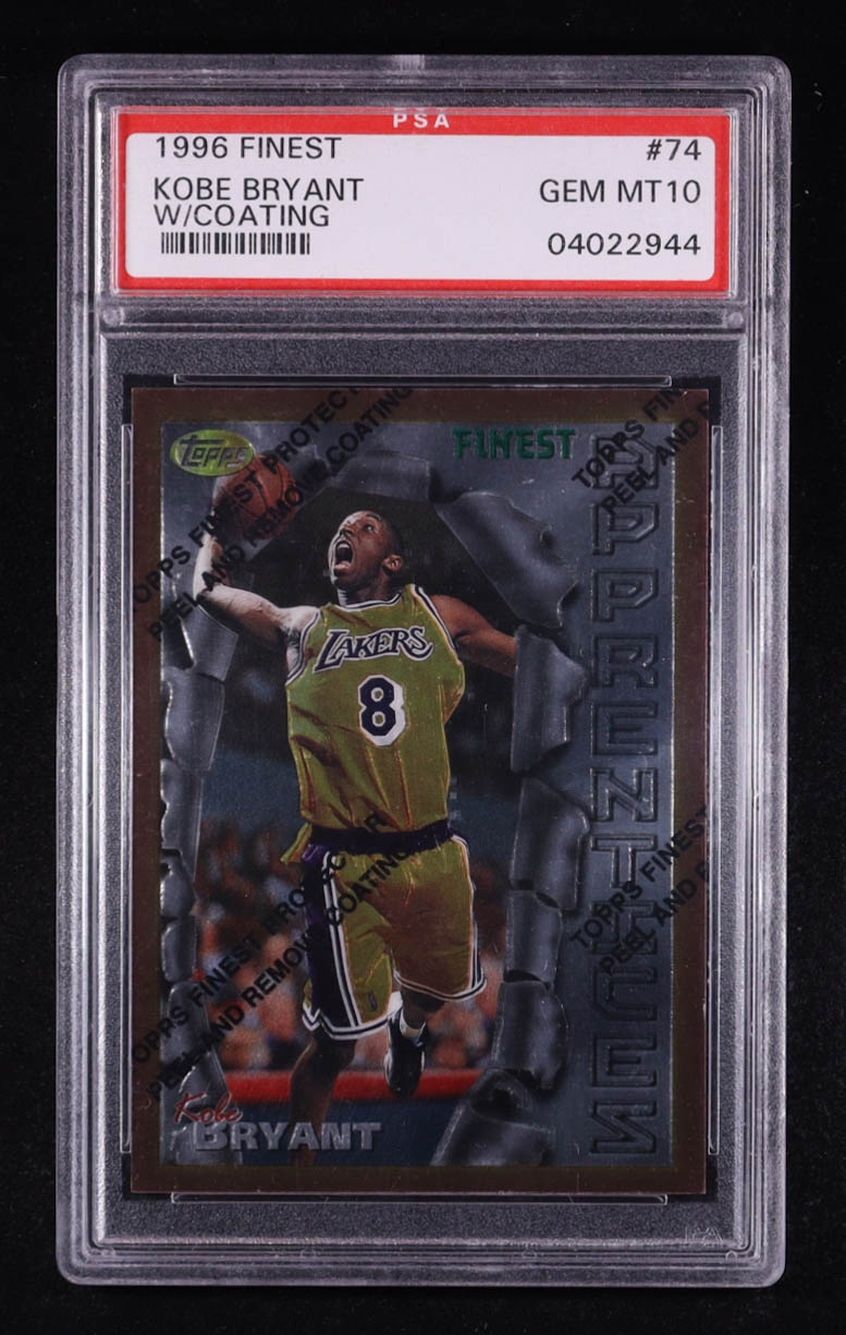 Kobe Bryant 1996-97 Finest #74 B RC with Coating (PSA 10) at PristineAuction.com Kobe Bryant 1996-97 Finest #74 B RC with Coating (PSA 10) at PristineAuction.com