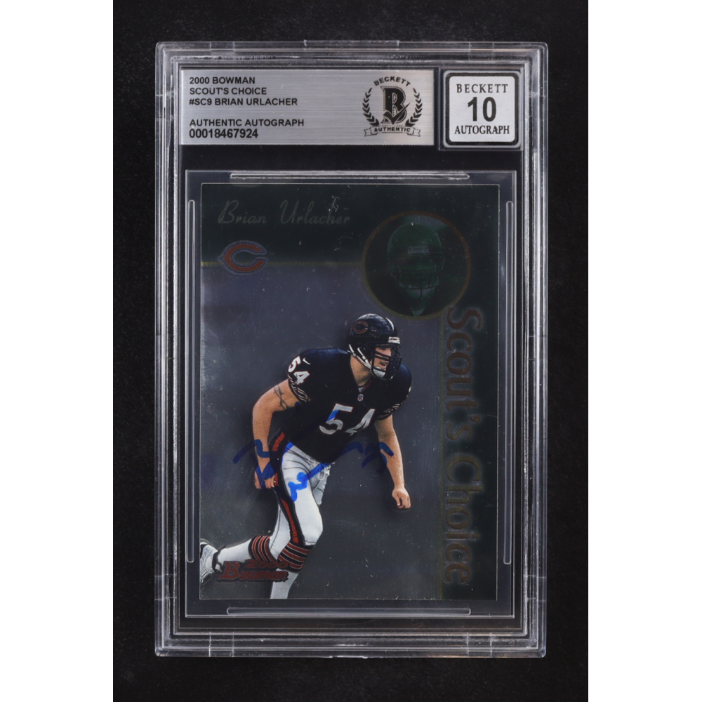 Brian Urlacher Signed 2000 Bowman Scout's Choice Auto #SC9 RC (Beckett | Autograph Grade BGS 10) at PristineAuction.com